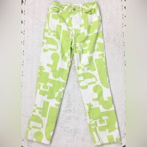 PEPPERMAYO Electric Avenue High Waist Pants in Lime Green size 6